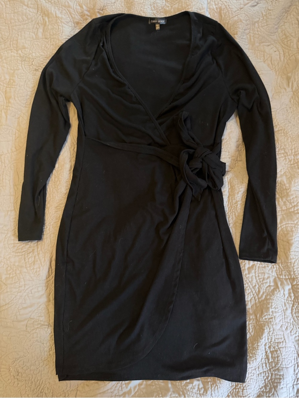 Black faux Wrap Dress- curvy sense 1x
